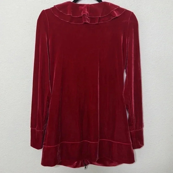 Boston Proper sport medium zip up velour jacket - Picture 2 of 4